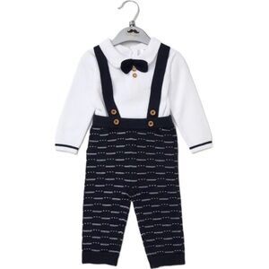Baby Little gent Outfit with Bow Tie and Suspenders 6/12